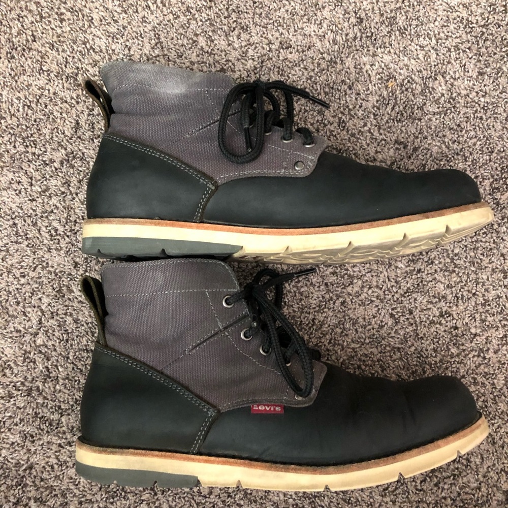Levis Men’s Jax Chukka Boot, Black/Charcoal, Sz 10